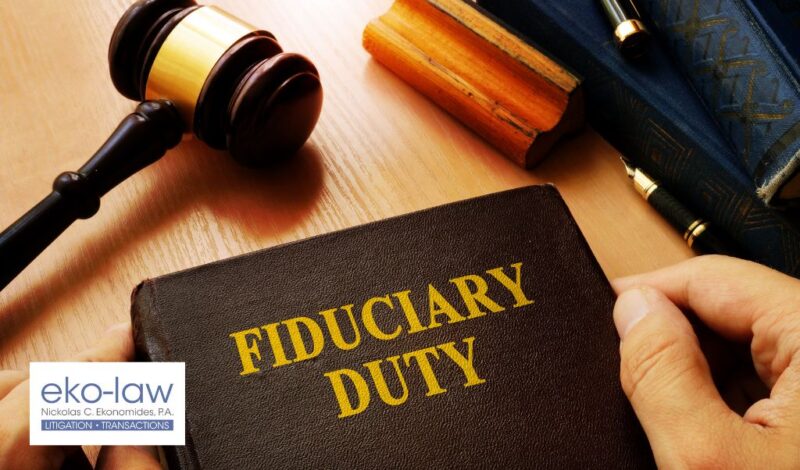 Fiduciary duty documents in a court room